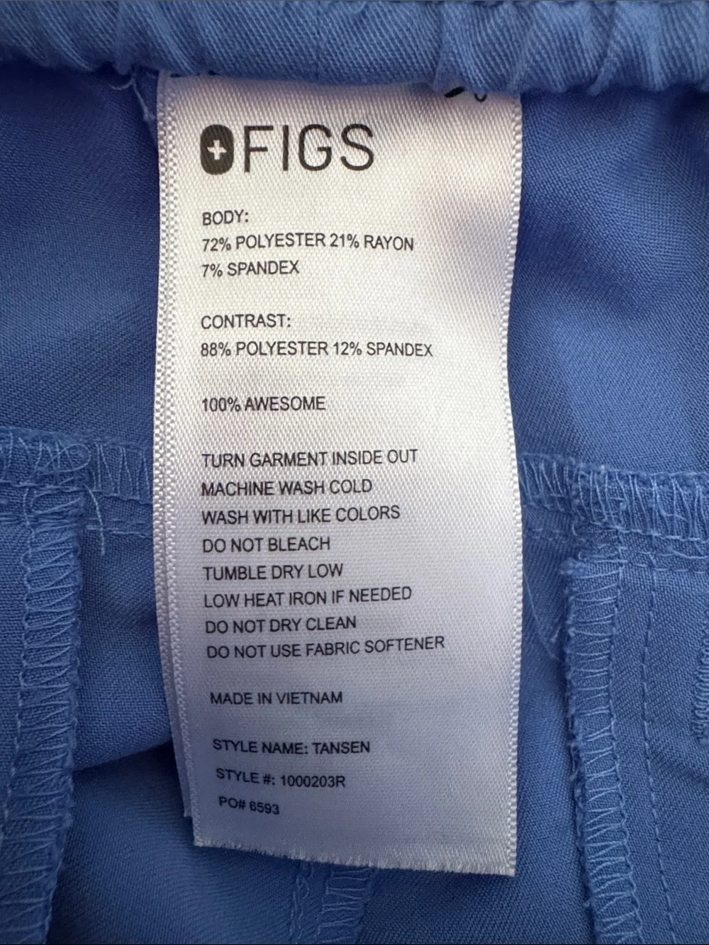 Figs men’s Tansen blue scrubs Joggers size Small